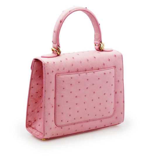 ⁦First Lady Pink ostrich leather handbag⁩ - الصورة ⁦4⁩