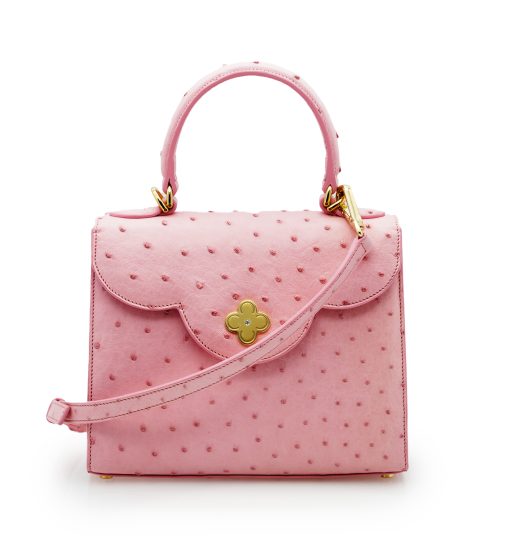 ⁦First Lady Pink ostrich leather handbag⁩ - الصورة ⁦6⁩
