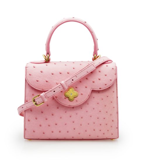 ⁦First Lady Pink ostrich leather handbag⁩ - الصورة ⁦7⁩
