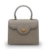 First Lady Taupe Ostrich Leather Bag 01