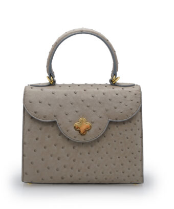 First Lady Taupe ostrich leather handbag