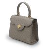 First Lady Taupe Ostrich Leather Bag 02
