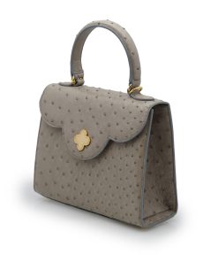 First Lady Taupe Ostrich Leather Bag 02