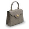 First Lady Taupe Ostrich Leather Bag 03