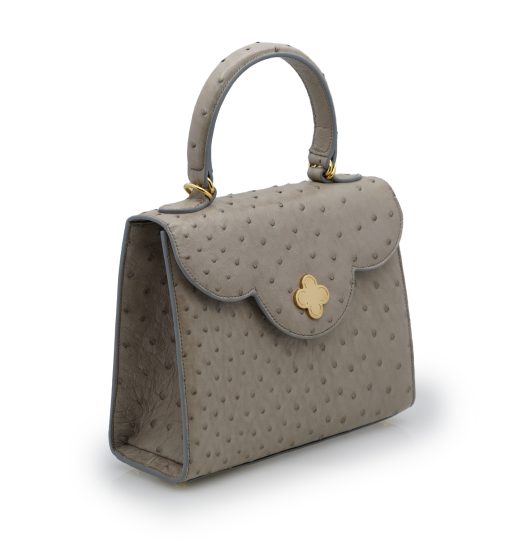 ⁦First Lady Taupe ostrich leather handbag⁩ - الصورة ⁦3⁩
