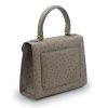 First Lady Taupe Ostrich Leather Bag 04