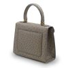 First Lady Taupe Ostrich Leather Bag 05