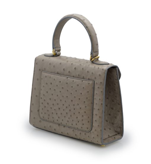⁦First Lady Taupe ostrich leather handbag⁩ - الصورة ⁦5⁩