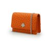 Time 21 Orange Ostrich leather chain bag 02