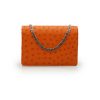 Time 21 Orange Ostrich leather chain bag 04