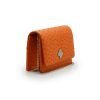Time 21 Orange Ostrich leather chain bag 06
