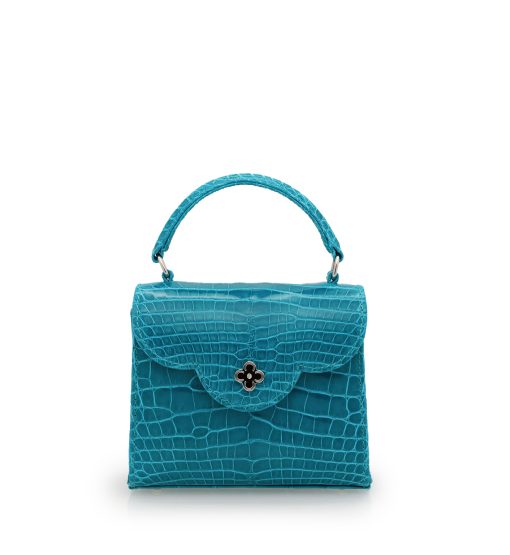 ⁦First Lady Aquamarine alligator leather  micro bag⁩ - الصورة ⁦6⁩
