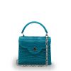 First Lady Micro aquamarine alligator leather bag 02