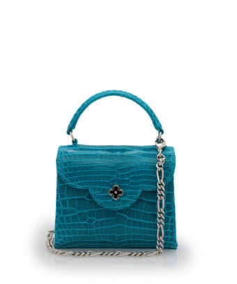 First Lady Aquamarine alligator leather  micro bag