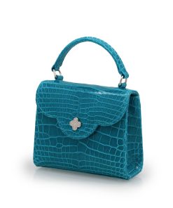 First Lady Micro aquamarine alligator leather bag 03