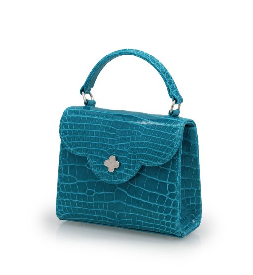 ⁦First Lady Aquamarine alligator leather  micro bag⁩ - الصورة ⁦2⁩