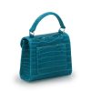 First Lady Micro aquamarine alligator leather bag 04