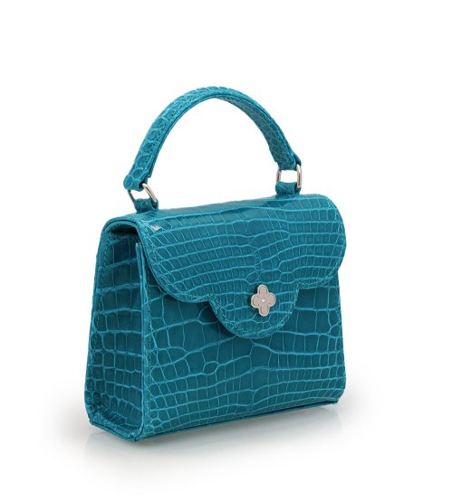 ⁦First Lady Aquamarine alligator leather  micro bag⁩ - الصورة ⁦5⁩