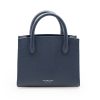 Blue Navy Textured Leather small Tote palladium 01
