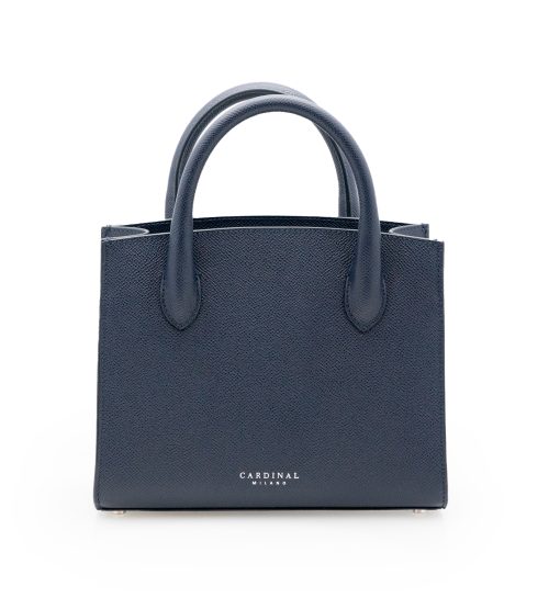 ⁦Blue navy textured leather small tote palladium hardware⁩ - الصورة ⁦5⁩