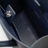 Blue Navy Textured Leather small Tote palladium 07
