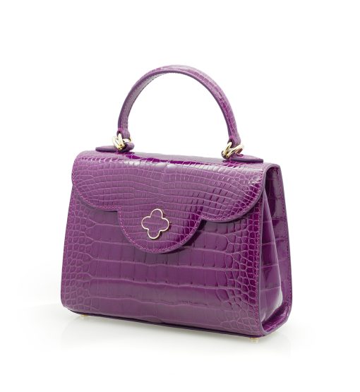 ⁦First Lady Purple Alligator leather  handbag MTO⁩ - الصورة ⁦2⁩