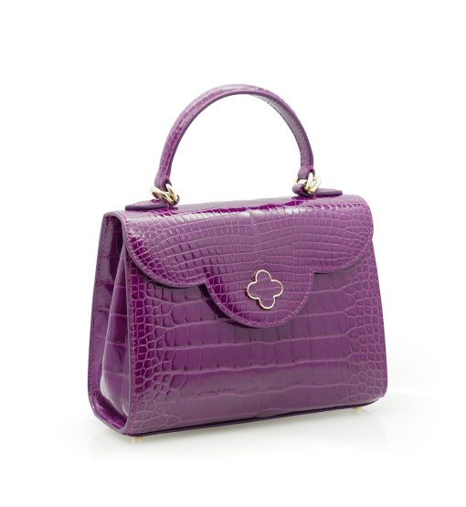 ⁦First Lady Purple Alligator leather  handbag MTO⁩ - الصورة ⁦3⁩