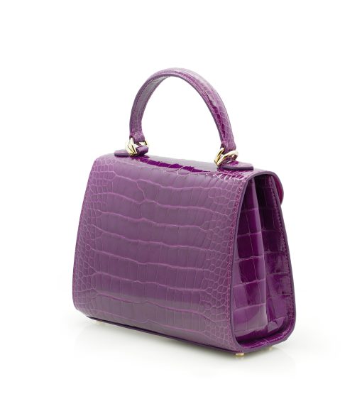 ⁦First Lady Purple Alligator leather  handbag MTO⁩ - الصورة ⁦5⁩
