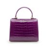 First Lady Purple Crocodile Handbag 06
