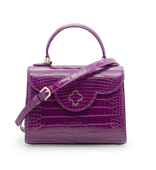 ⁦First Lady Purple Alligator leather  handbag MTO⁩ - الصورة ⁦7⁩