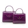 First Lady Purple Crocodile Handbag 08
