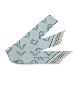Aquamarine sky Twill-silk scarf