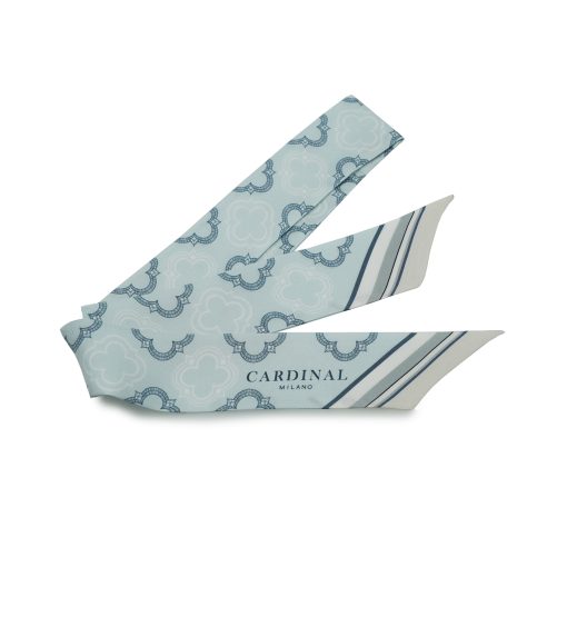Aquamarine sky Twill-silk scarf