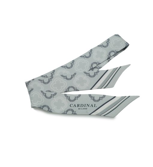 Grey Twill-silk scarf