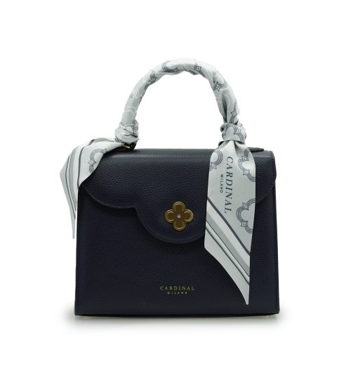⁦First Lady Diamond navy blue textured leather handbag⁩ - الصورة ⁦10⁩