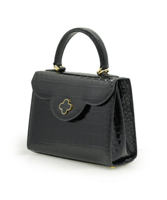 Alternative view of First Lady Black croc embossed  leather bag