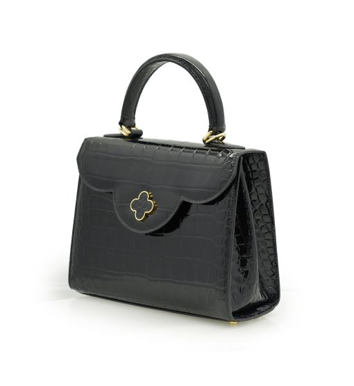 ⁦First Lady Black croc embossed  leather bag⁩ - الصورة ⁦2⁩
