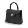 First Lady Black Textured Leather Bag 01
