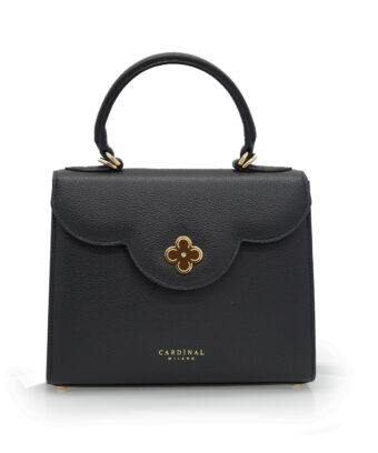 First Lady Black textured leather handbag