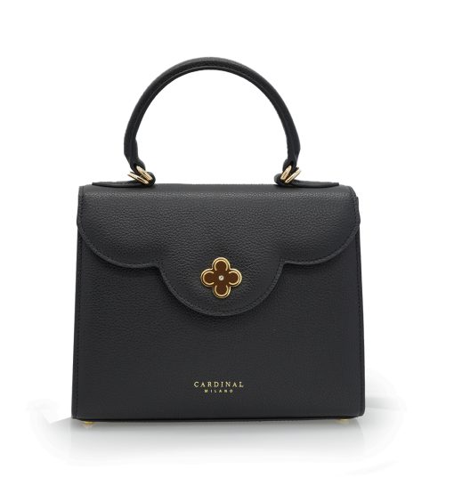 First Lady Black textured leather handbag