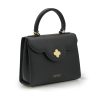 First Lady Black Textured Leather Bag 03