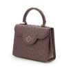 First Lady Burgundy Ostrich Leather Bag 02