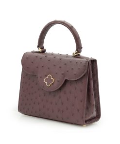 First Lady Burgundy Ostrich Leather Bag 02