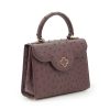 First Lady Burgundy Ostrich Leather Bag 03