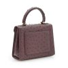 First Lady Burgundy Ostrich Leather Bag 04