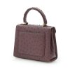 First Lady Burgundy Ostrich Leather Bag 05