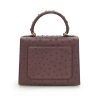 First Lady Burgundy Ostrich Leather Bag 06