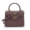 First Lady Burgundy Ostrich Leather Bag 07