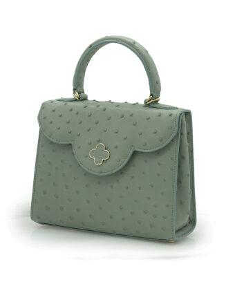 Alternative view of First Lady Salvia ostrich leather handbag