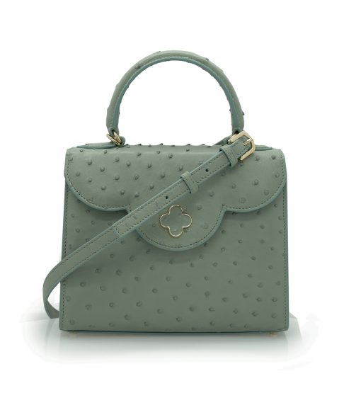 ⁦First Lady Salvia ostrich leather handbag⁩ - الصورة ⁦7⁩